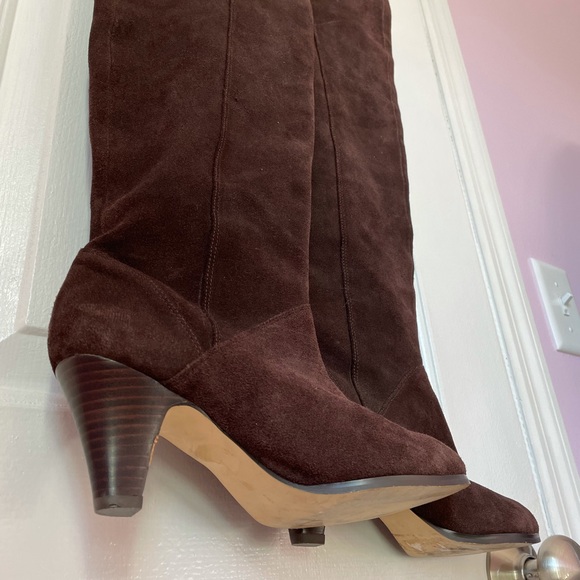 Brown suede Italian over the knee boots - Picture 5 of 5
